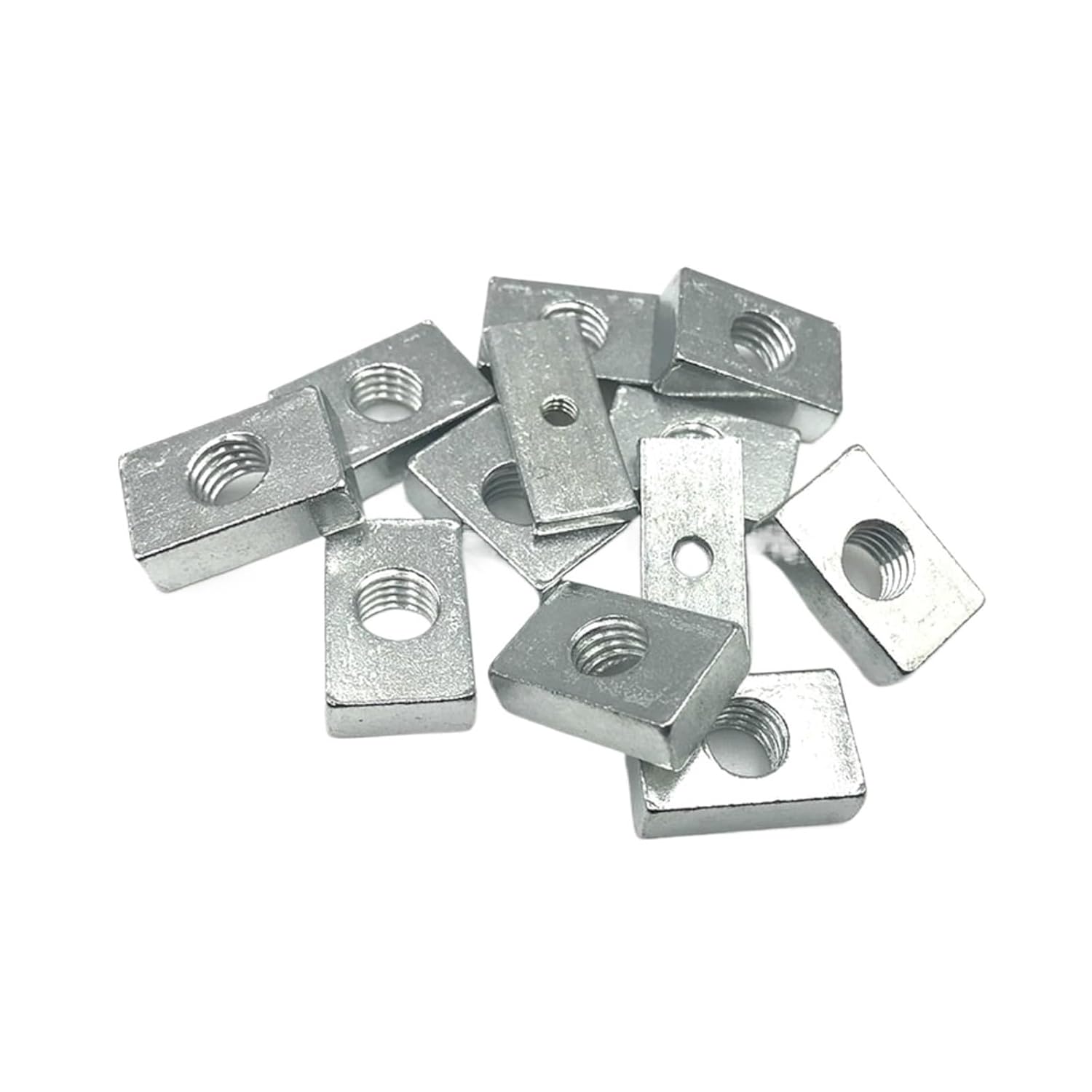 Square Nut M3 M4 M5 M6 M8 M10 Rectangular Nuts Aluminum Profile Accessory Slider Block Thin Carbon Steel Countersunk Nut 10PCS(M6x20x10x3mm)