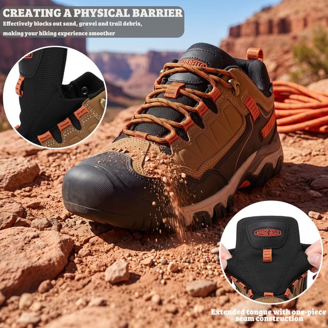 ARRIGO BELLO Zapatillas Trekking Hombre Senderismo Montaña Zapatos EU 41-46 | Puntera Reforzada,Antideslizantes,Transpirables,Caminatas de Corta y Larga Distancia,Todas Las Estaciones,Resistente