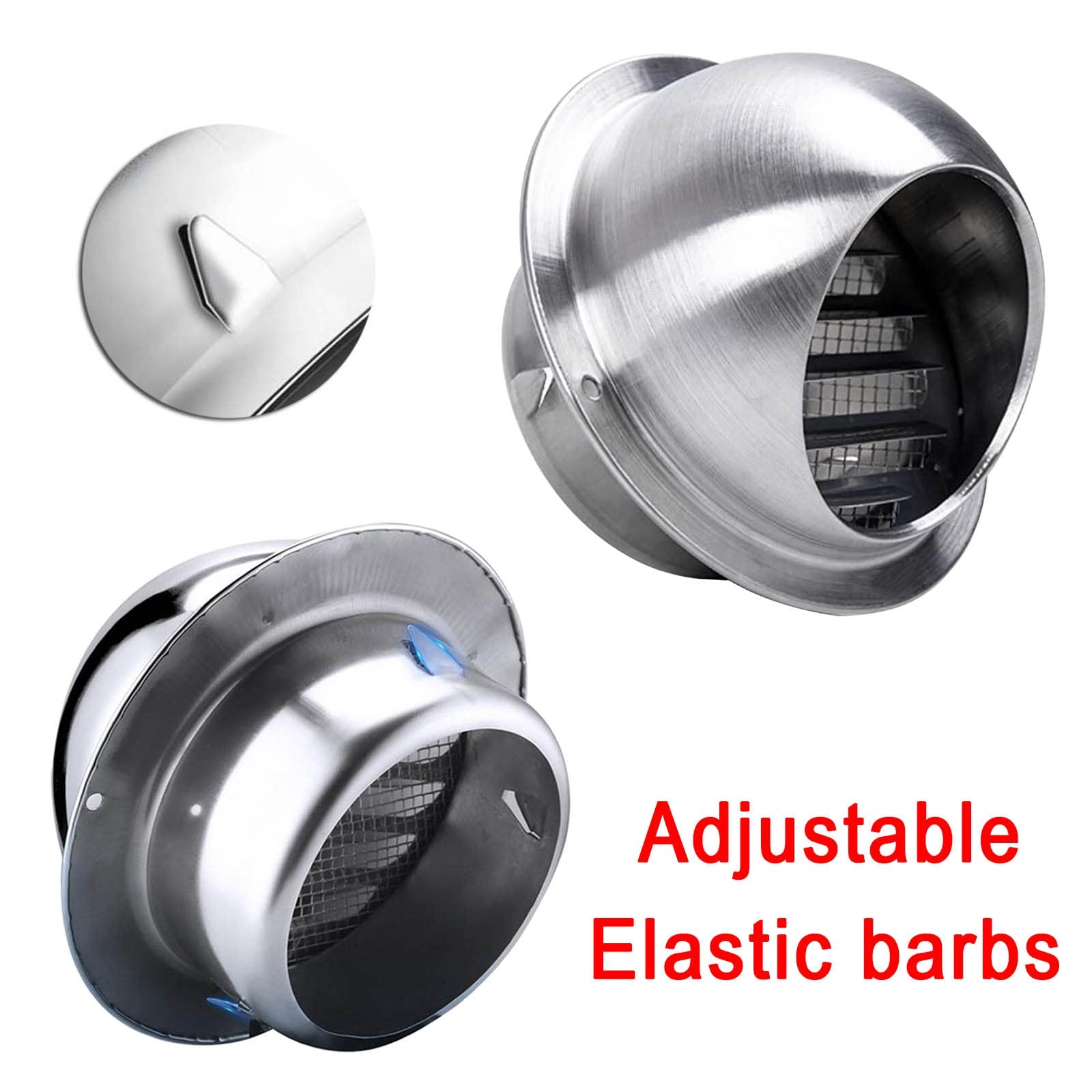 Grille De Ventilation en Acier Inoxydable 304, 80 100 125 150 180mm Ronde Murale Ventilation Hotte, Antis-Retour, Ventilation D'échappement, Grille D'Aération pour Bureau, Cuisine