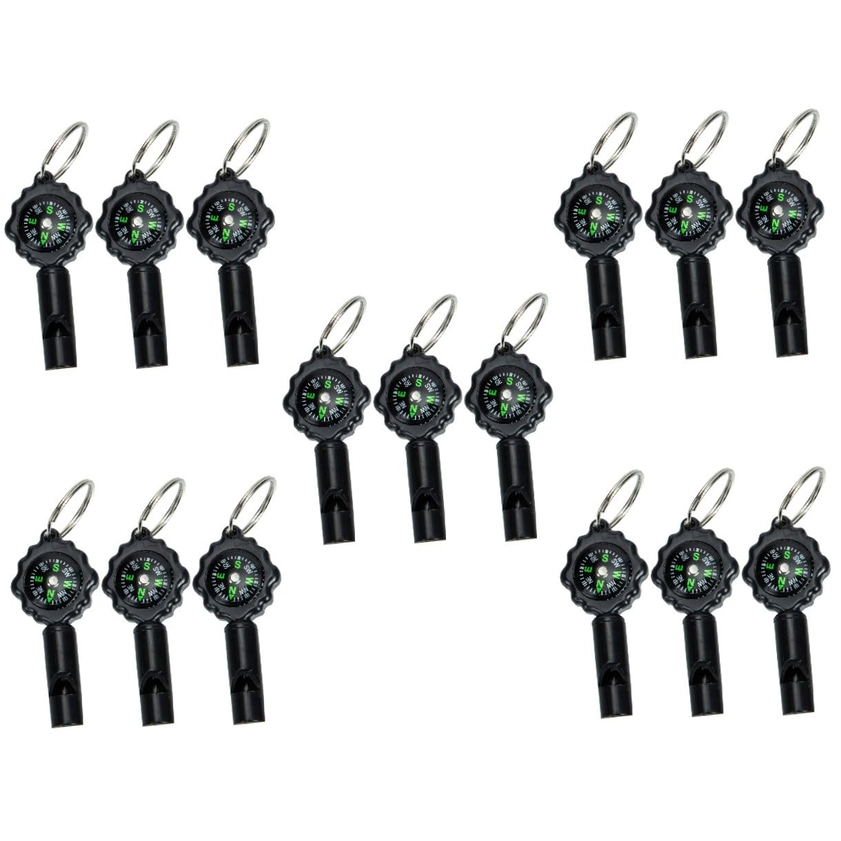 15piezas Silbato Multifuncional Con Brújula y Lanyard Accesorios De Supervivencia Para Camping Senderismo y Actividades Al Aire