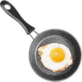 Petite poêle à induction de 12 cm, mini poêle à frire pour œufs au plat, avec poignée, portable, poêle à omelette pour le camping, la cuisson, pour cuisinière à gaz, cuisinière à induction