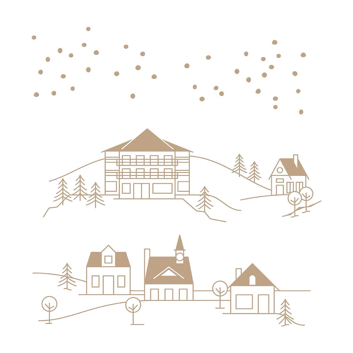 Spellbinders Metal Glimmer Winter Village - Glimmer Hot Foil Plate - Yana’s Christmas Foiled Basics Collection By Yana Smakula