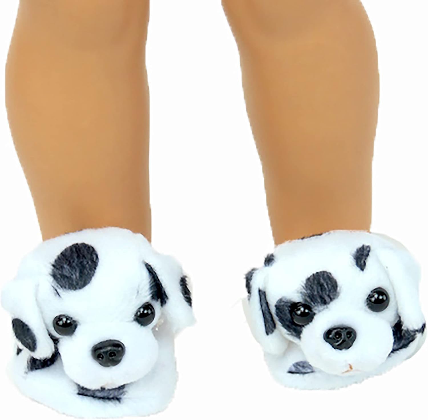 American Fashion World Dalmatian Slippers for 18-Inch Dolls | Premium Quality & Trendy Design | Dolls Shoes | Shoe Fashion for Dolls for Popular Brands