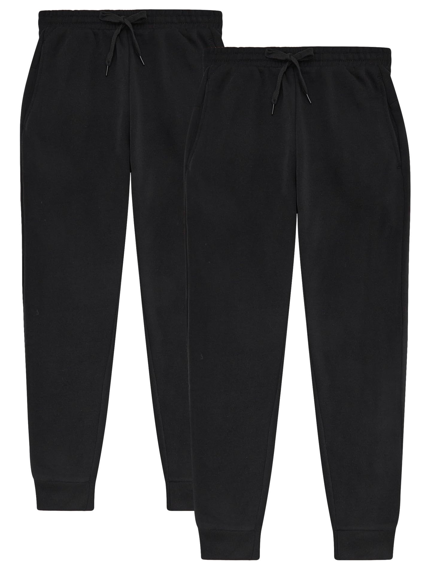 TEX2FIT 2-Pack Girls Joggers, Soft Fleece Sweatpants for Girls (2pcs Set)