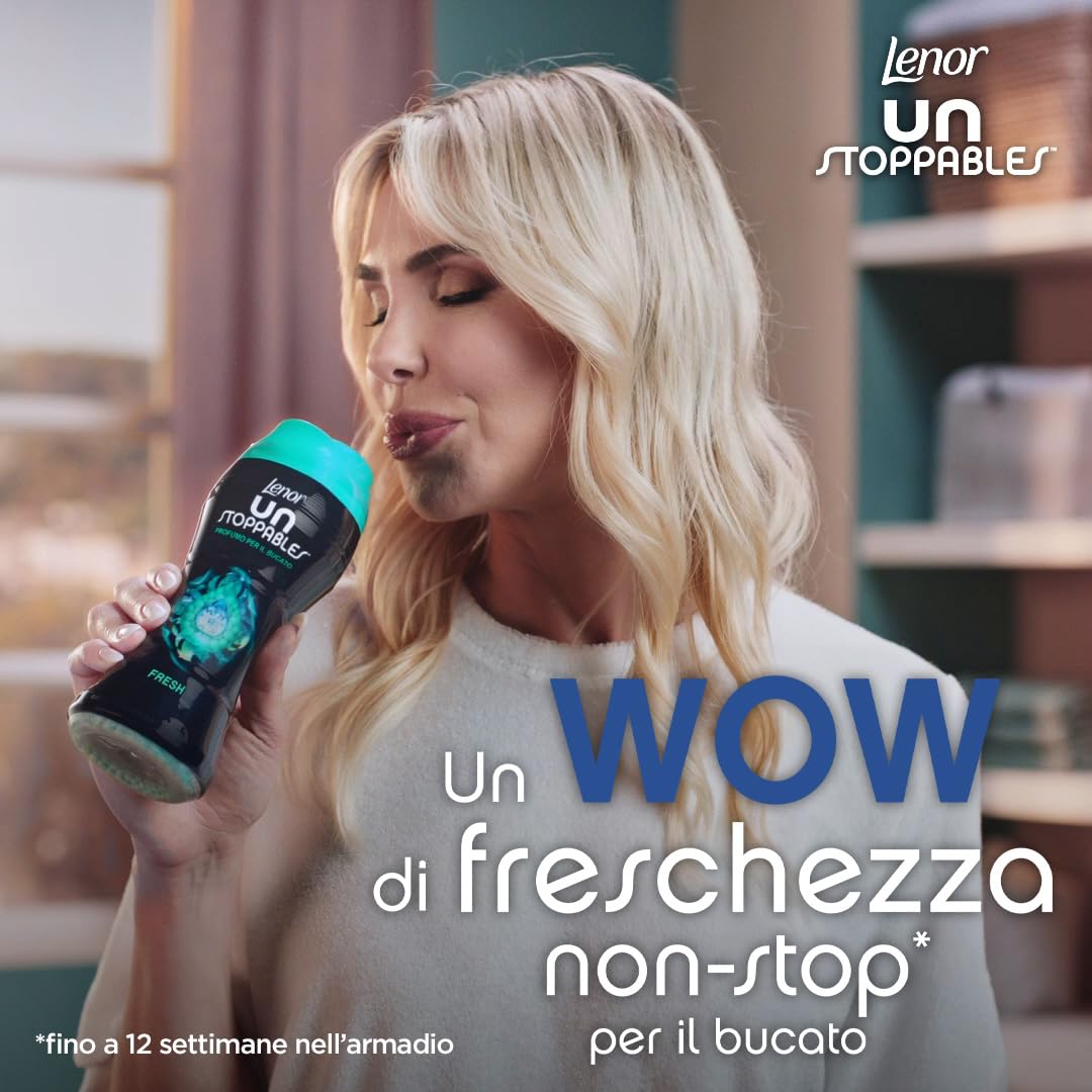 Lenor Profumatore Bucato Perle Profumate Lavatrice, Unstoppables Dash, Confezione Da 6 (6 X 210 G), Freschezza Non-Stop Per Il Bucato (Fino A 12 Settimane Nel Guardaroba)