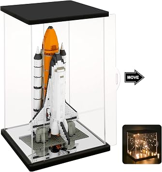 NONEMEY Clear Acrylic Display Case with of Lights, Dustproof Diecast Model Show Box,Countertop Box Cube Organizer Stand Dustproof Protection Showcase for Collectibles 6x6x10inch 15x15x25cm