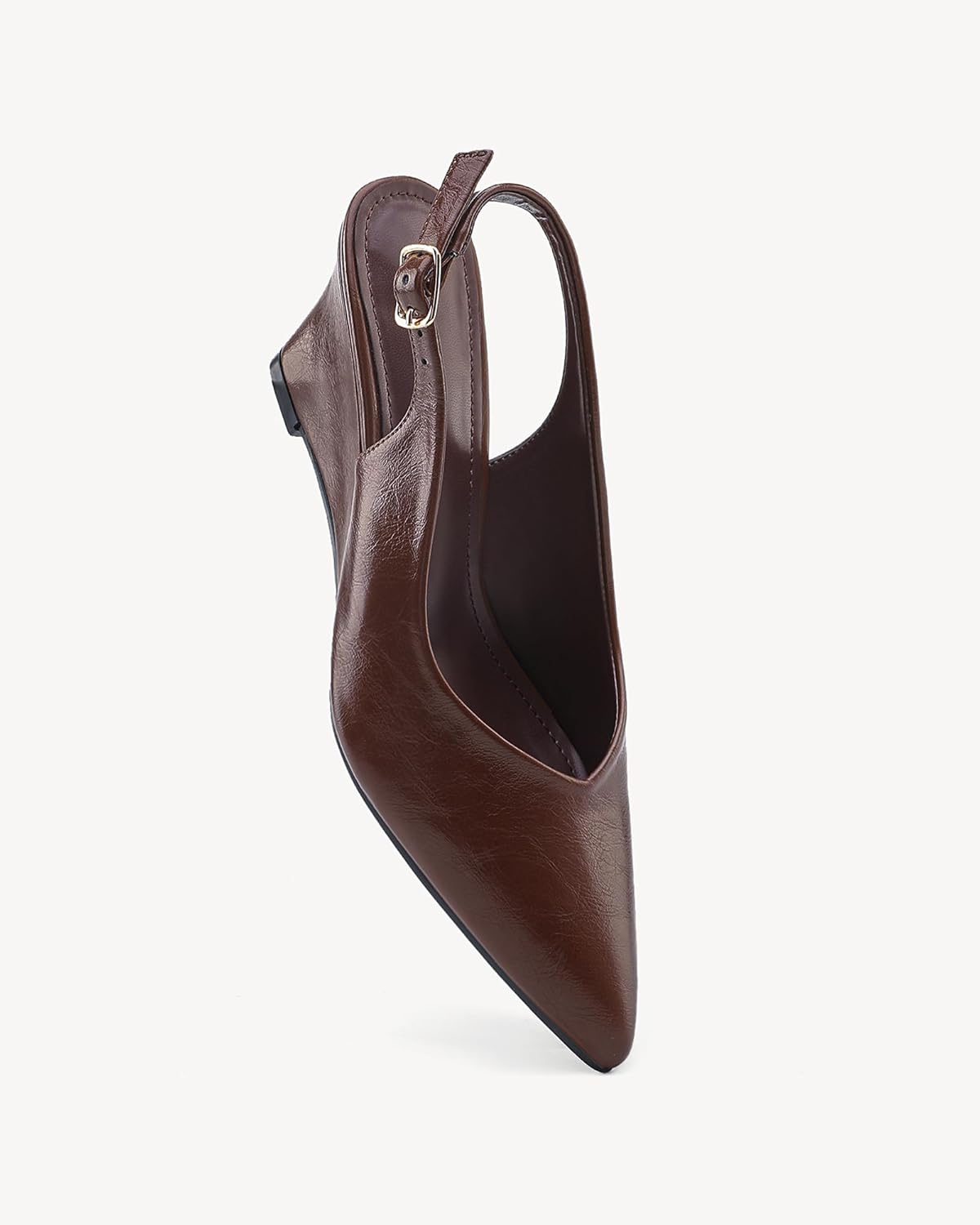 NEWBELLA Women's Wedge Heels - Minimalist Faux Leather Pumps with Back Straps, Comfortable Dress Shoes for Work & Everyday Wear - Image 3