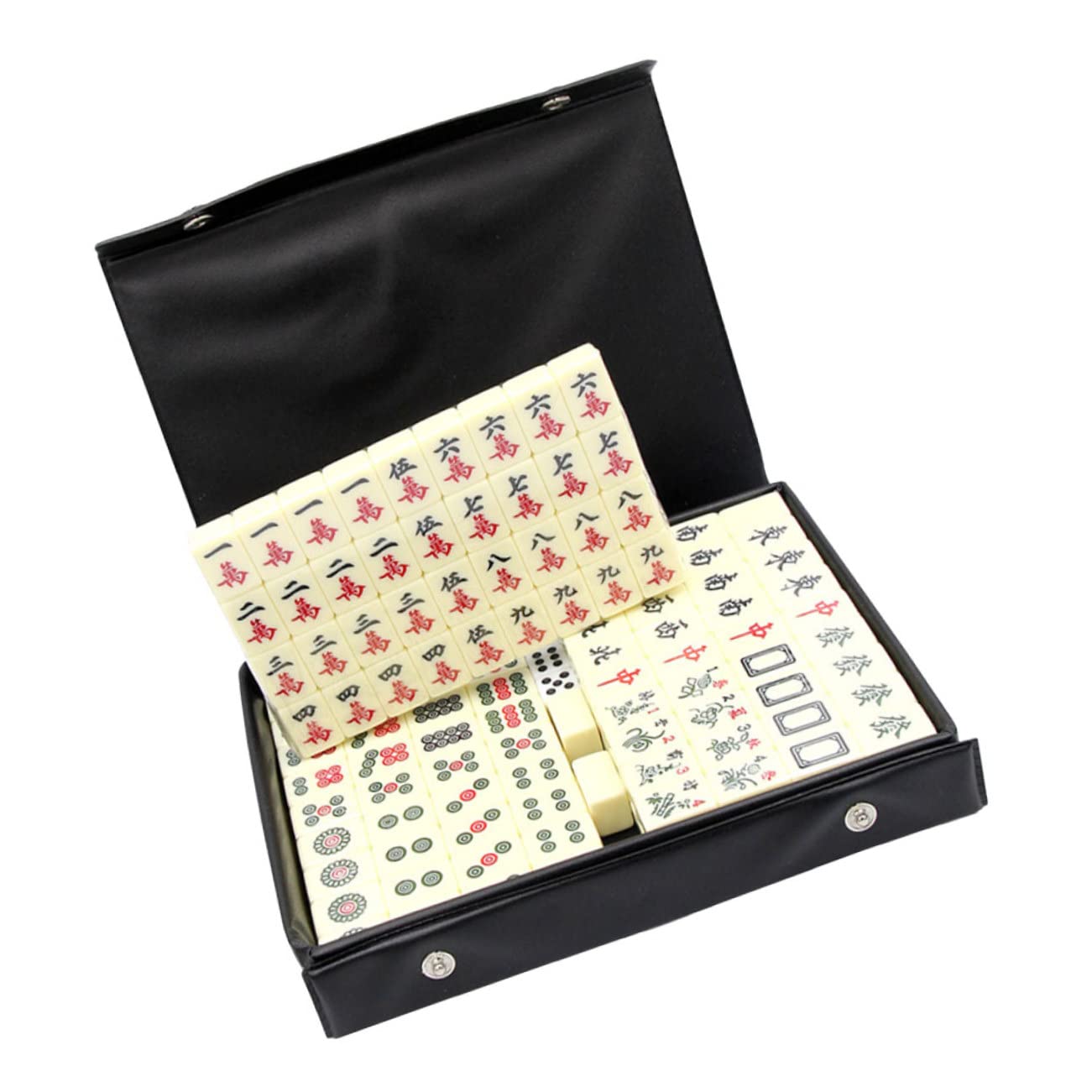 Kompaktes Mahjong Satz 1 Satz aus PVC für Zuhause und Reisen | Kleines Chinesisches Spielzeug, Party und Heimnutzung, Fördert Logisches Denken und Hand Auge Koordination