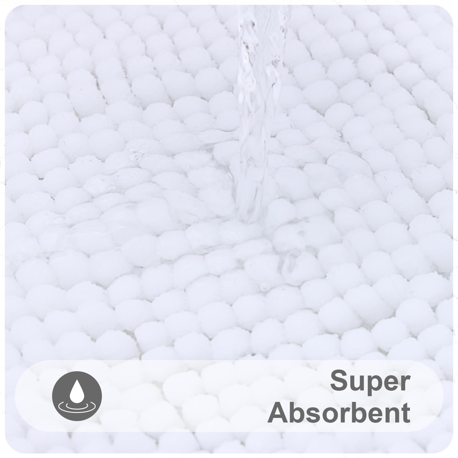 smiry Non Slip Chenille Bath Mat, 60 x 120 cm, Extra Soft Large Bathroom Mat Runner - Image 3
