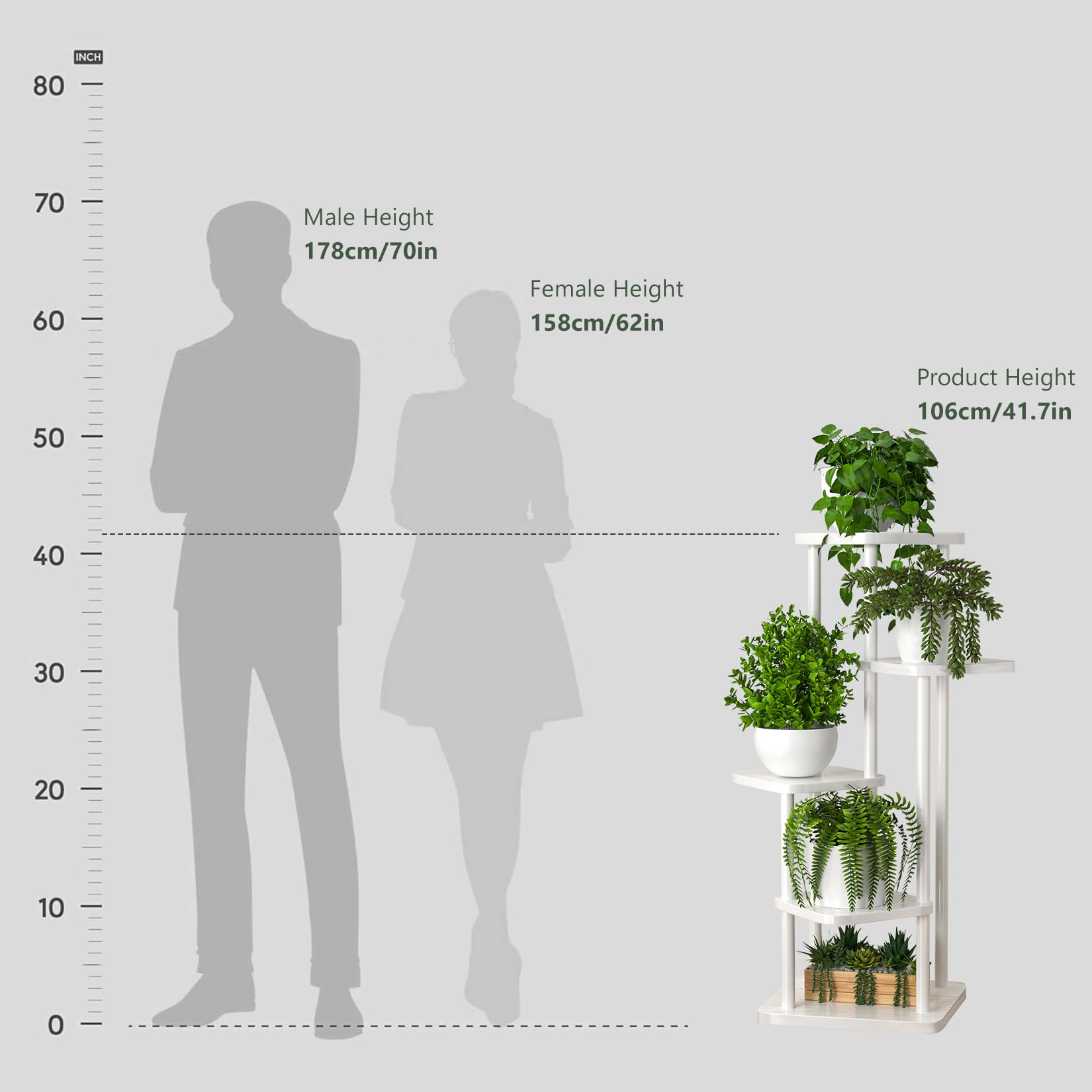 Plant Stand Indoor Tall Metal Corner Shelf for Multiple Plants Plant Shelf Suitable for Garden Balcony, Living Room - Image 4