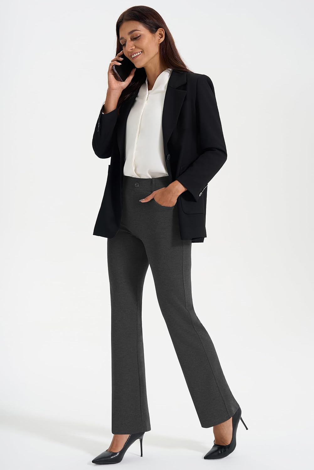 AFITNE Women's Yoga Dress Pants Stretchy Work Slacks Straight Leg Office Casual Pull On Pants 27"/29"/31"/33" - Image 6