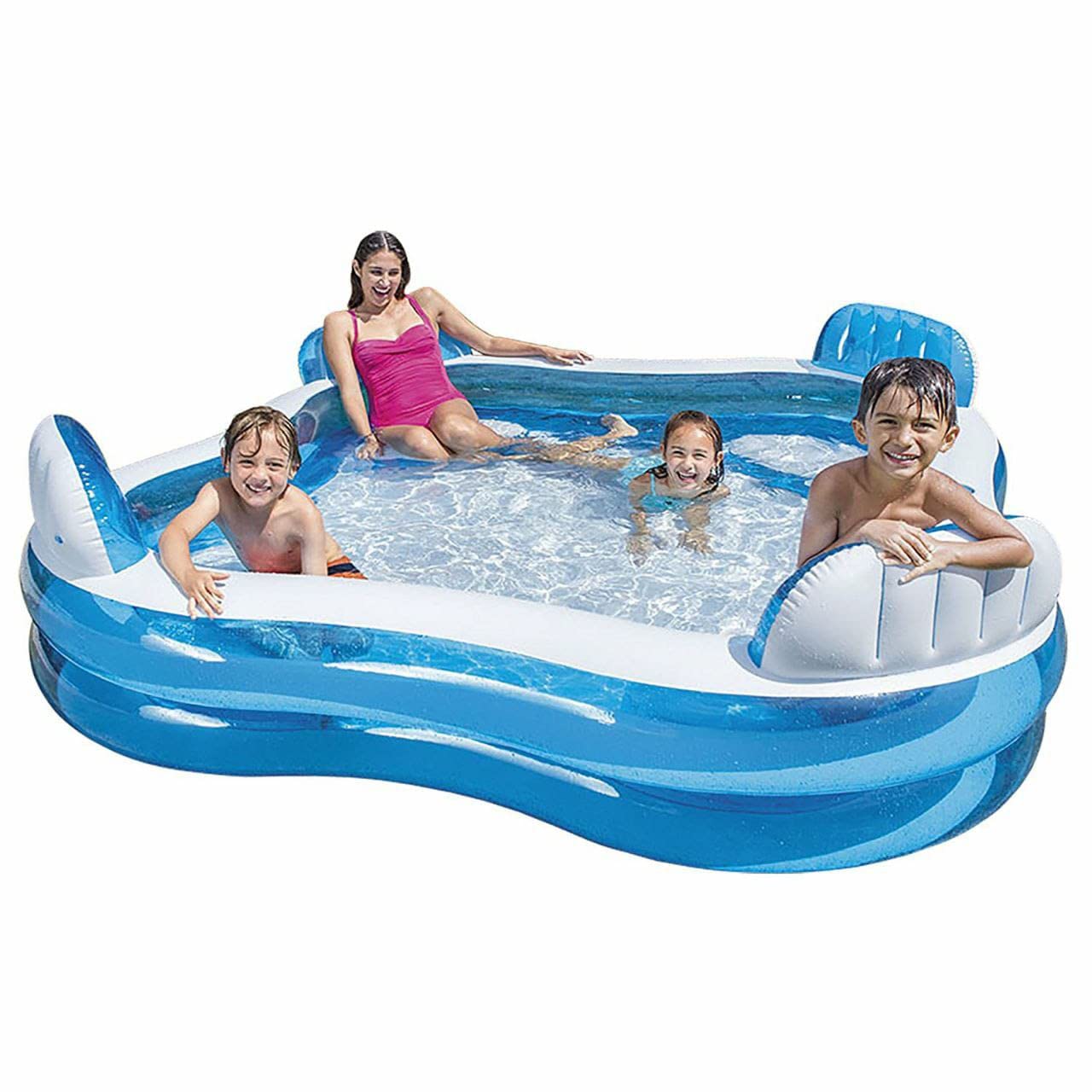 OANGO Corner Sitting Party Swimming Pool 7.5 FT 4 Seat Bath Pool Inflatable Bath Tubs for Adults Spa Swimming Bath Tub-image-20