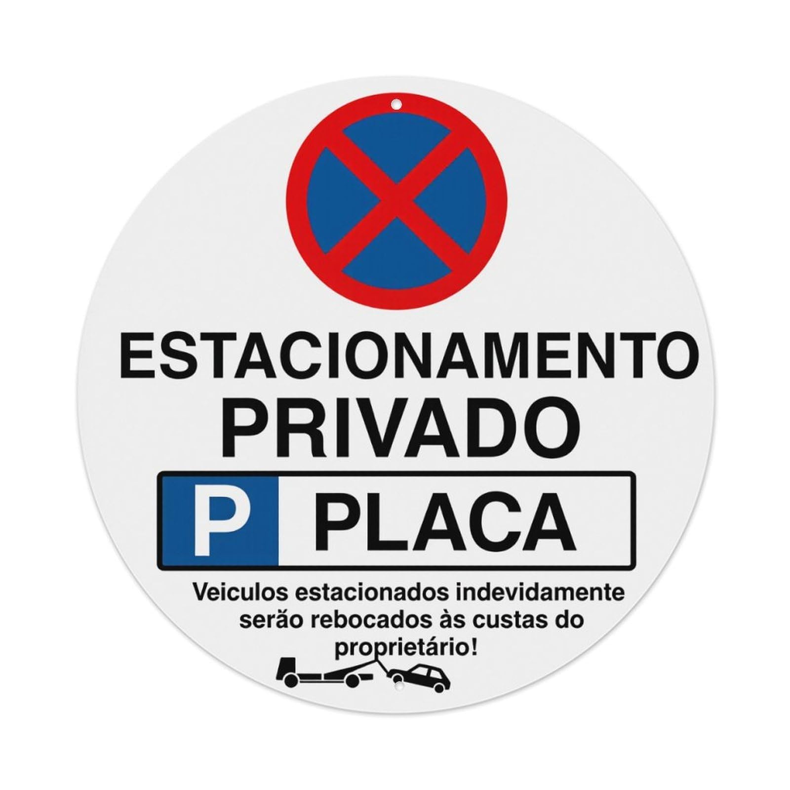 Private Parking Sign With Warning Round Tin Sign Vintage Style Metal Sign Home Bar Garden Wall Plaque Decor Metal Poster 8x8 Inch