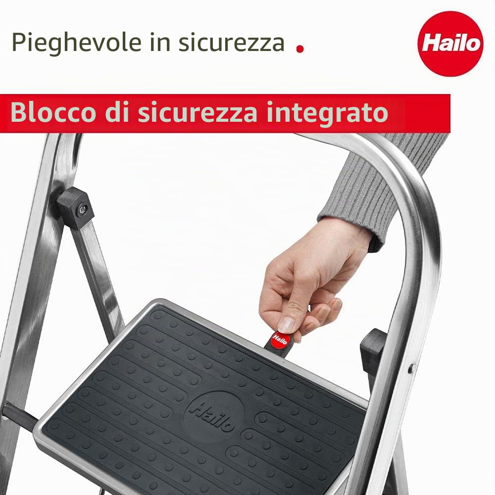 Hailo 4392-801 (L), Alluminio, Silver, 2 Stufen