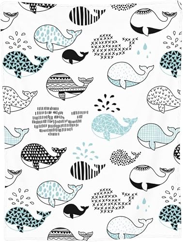 Miniatura 6 de Manta de ballena suave y cálida para cama, bonita manta para sofá, dormitorio, sofá, oficina, automóvil, para todas las estaciones, acogedora manta