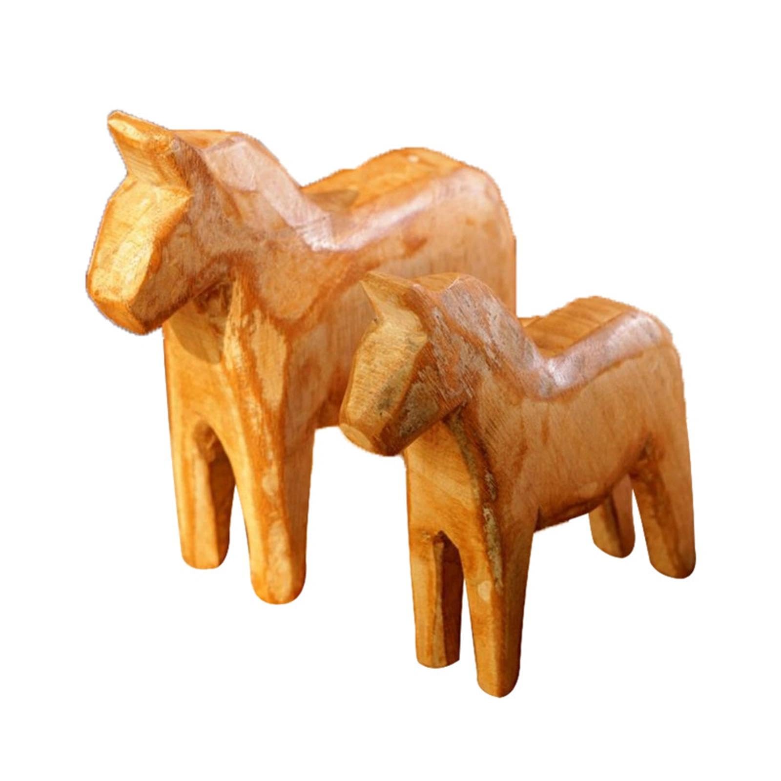 Figuras de caballo de madera para decorar el salón rústico o la estantería del despacho