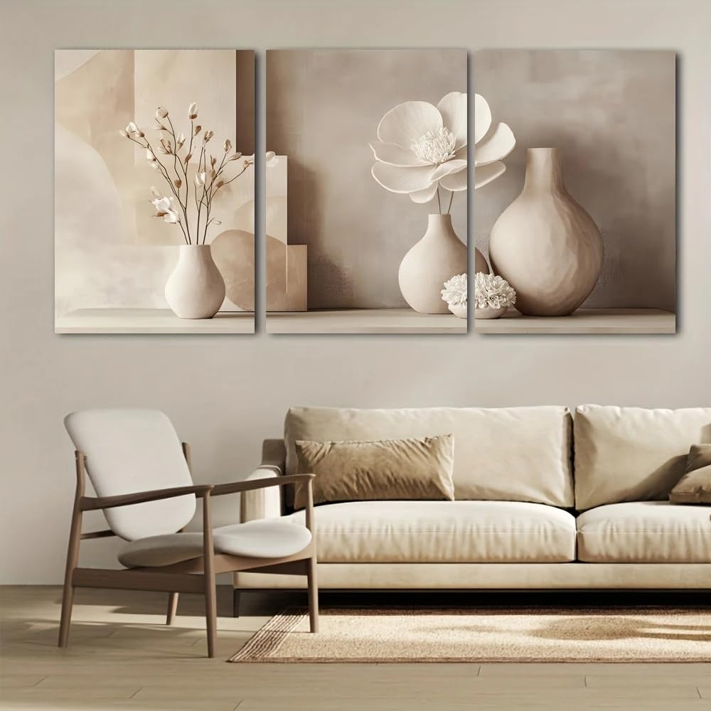 Cuadros decorativos de pared con paisajes de flores silvestres, láminas de arte floral primaveral, pósteres de bosque, decoración moderna para el hogar (50x75cm-3 piezas)