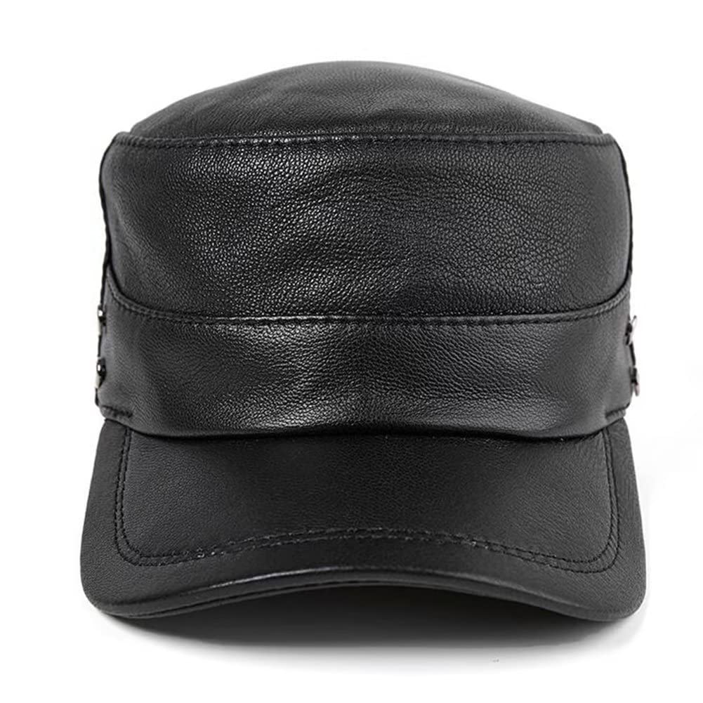 Cappello da Baseball Regolabile Cappello da Golf Classico in Pelle da Uomo Cappello Stile Militare con Visiera Cappello papà Sport all'aperto Cappello da Sole Casual Autunno Inverno