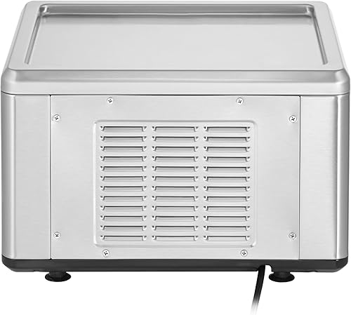 Miniatura 9 de VEVOR Máquina de helado frito, 12.6 x 8.5 pulgadas, 120 W, máquina de helados salteados con compresor y 2 raspadores, para hacer rollos de postre,