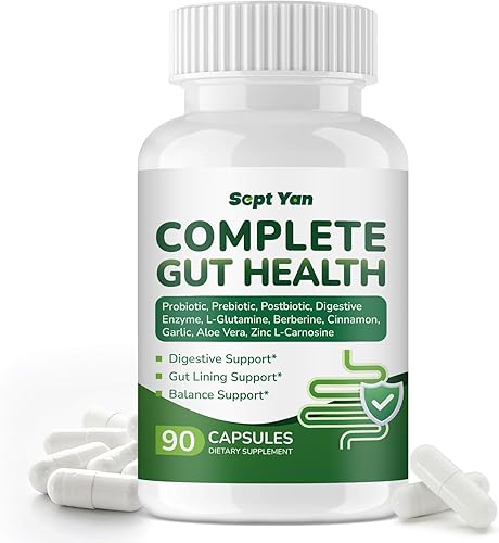 Suplemento de salud intestinal con prebióticos, postbióticos y probióticos para la salud digestiva para mujeres y hombres, 80 mil millones de UFC