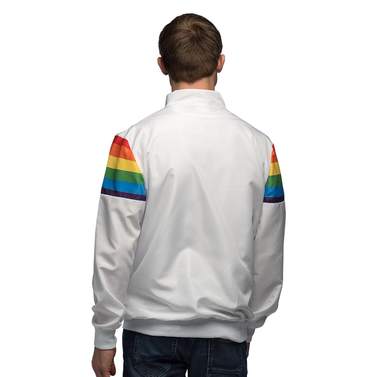 Boland - Chaqueta de chándal Vintage Rainbow, disfraz para hombre en estilo retro, de grupo para fiestas temáticas o carnaval