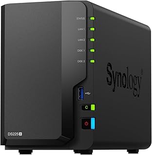 Synology DiskStation DS225+ 2-Bay 3.5" Diskless, Intel Celeron CPU, 2GB RAM, 1x 2.5GbE, 1x 1GbE, 2X USB 3.2