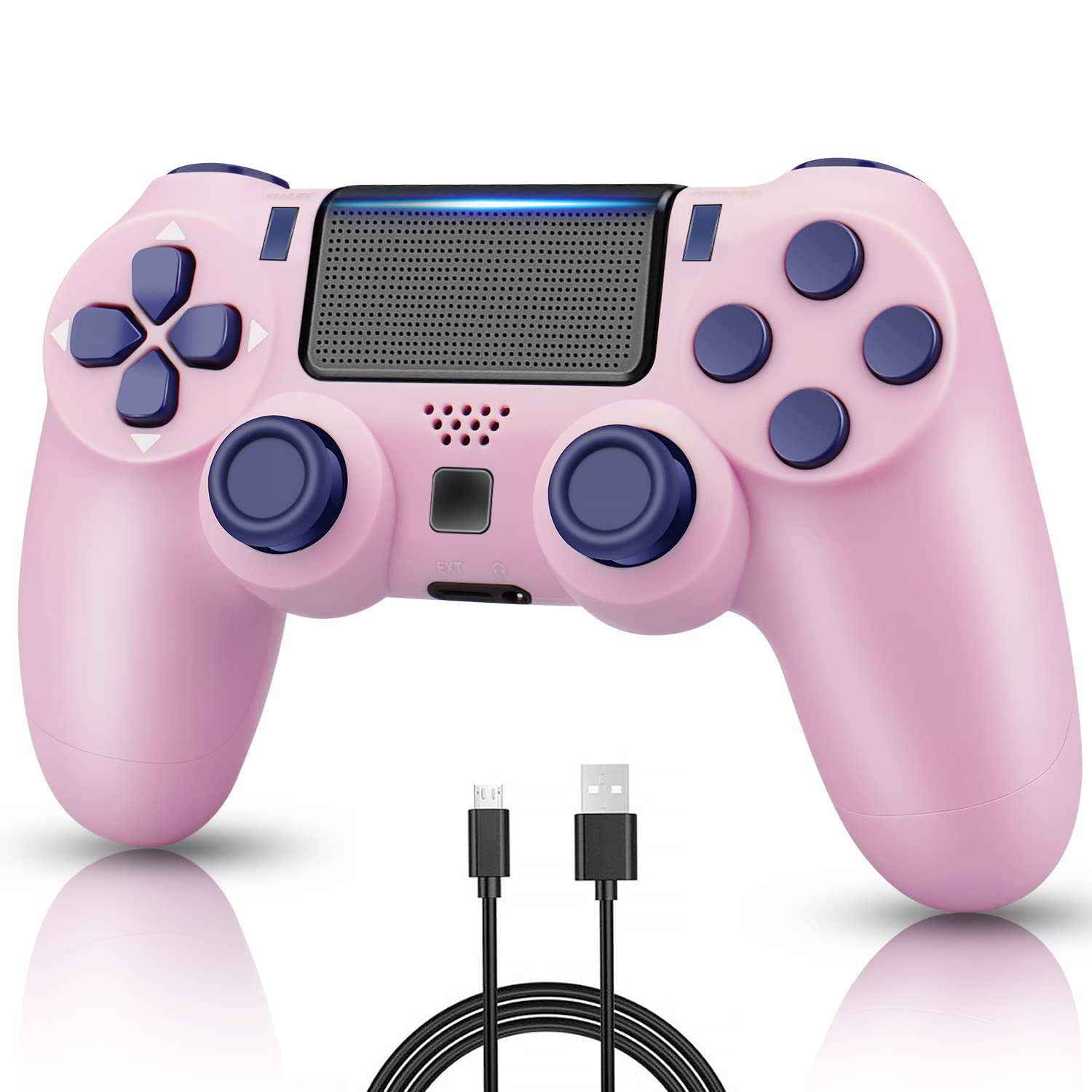 Wiv77 Pink Wireless Controller Compatible with Playstation 4, Remote Works with PS4 Controller, Gamepad and Joystick with Motos, Gifts for Women/Girls/Kids/Men, New,2022