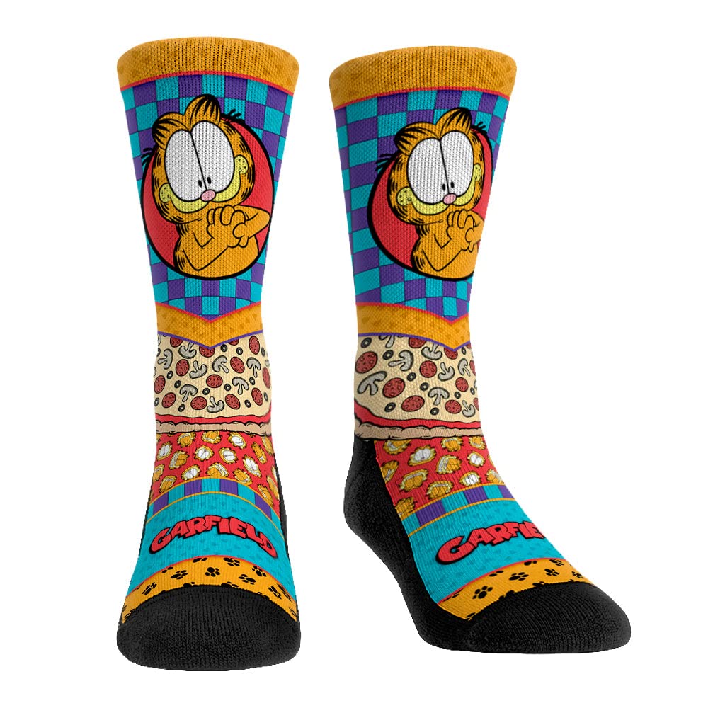 Rock 'Em Unisex Garfield - Showtime Garfield Premium Cartoon Socks, Medium