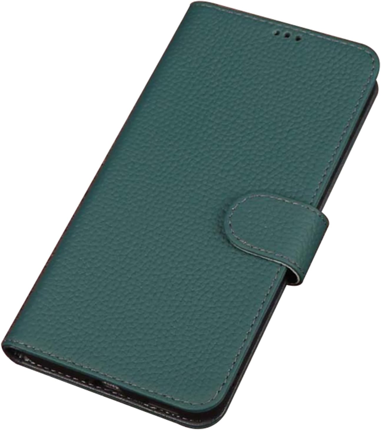 Wallet Case for iPhone 17/17 Pro/17 Pro Max, Magnetic Closure Flip Lychee Pattern Genuine Leather Cover with Card Slots Case Green