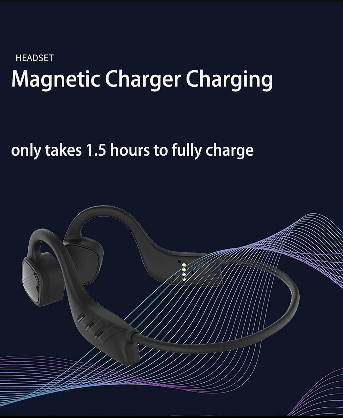 Open Ear Bone Conduction Headphones Bluetooth Swimming - Mp3 Player Sport Wireless Earphones 8H Playback Time,Waterproof for Diving Headset for Underwater Running Gym Cycling