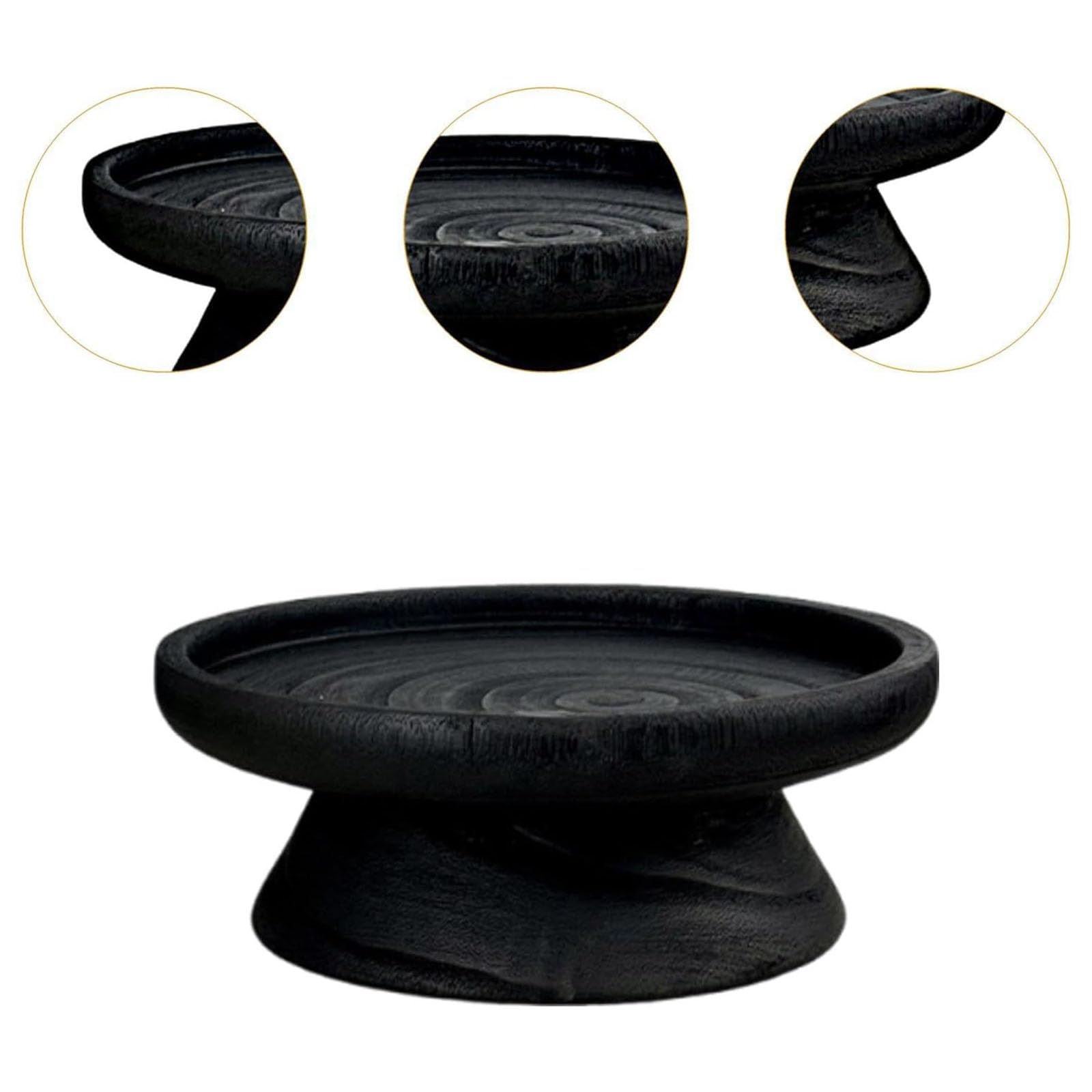 Soporte para cupcakes de madera para cumpleaños, bodas, decoraciones de vacaciones, plato de pastel con superficie texturizada natural, bandeja moderna para servir