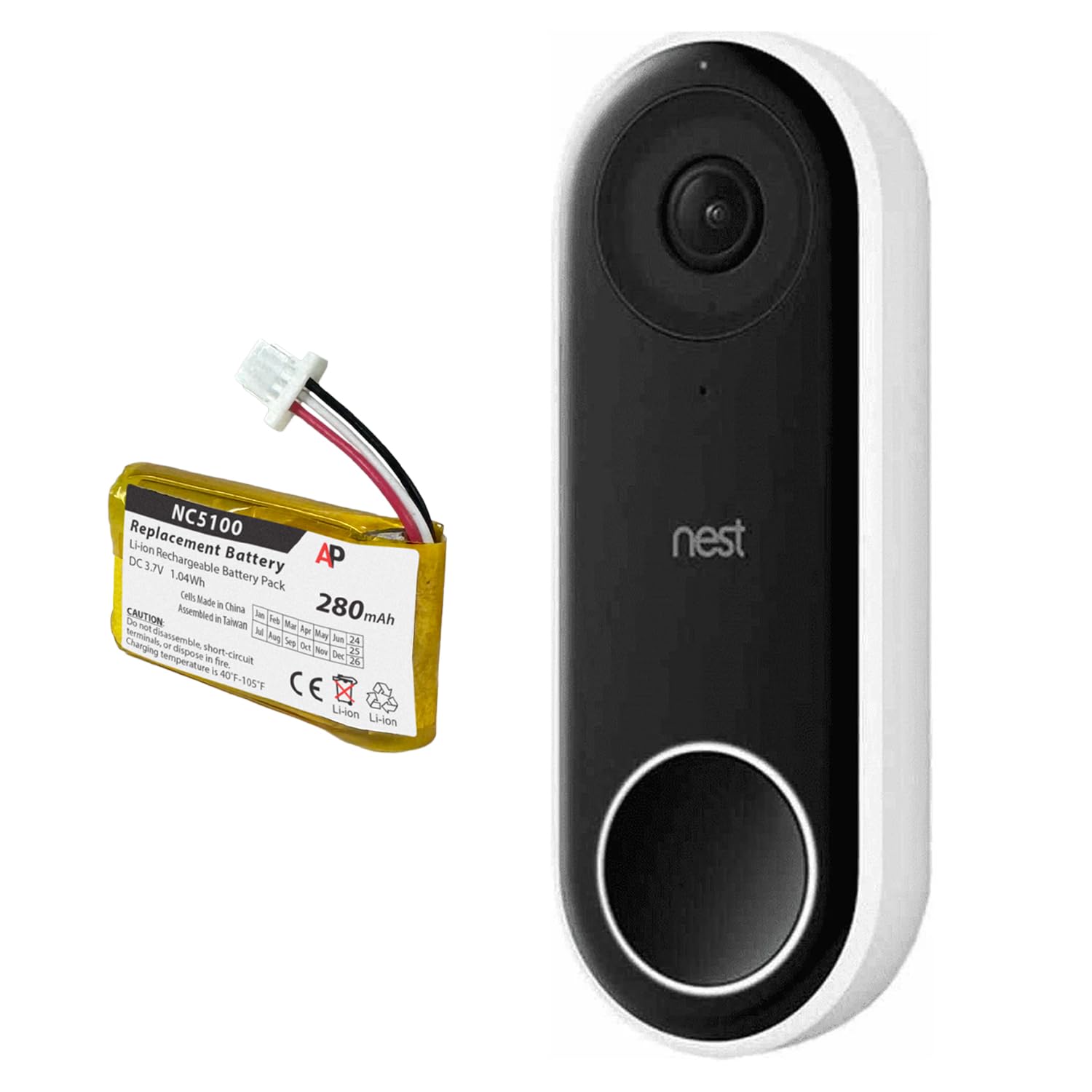 Amazon.com: Artisan Power Battery Upgrade for Nest Doorbell (Wired