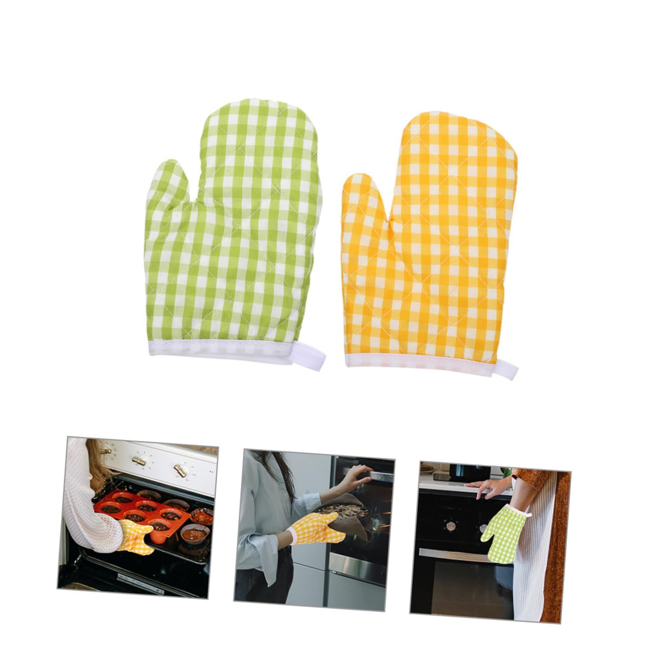 Maniques Cuisine Résistantes à Chaleur 2 Pièces Polyester