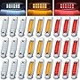30 Pcs Side Marker Lights 12V DC 6.4 Inch LED Side Marker Clearance Lamp Heavy Truck Lighting 12 Diodes Trailer Truck ATV SUV Surface Mount Waterproof BB12 10 Amber 10 Red 10 White