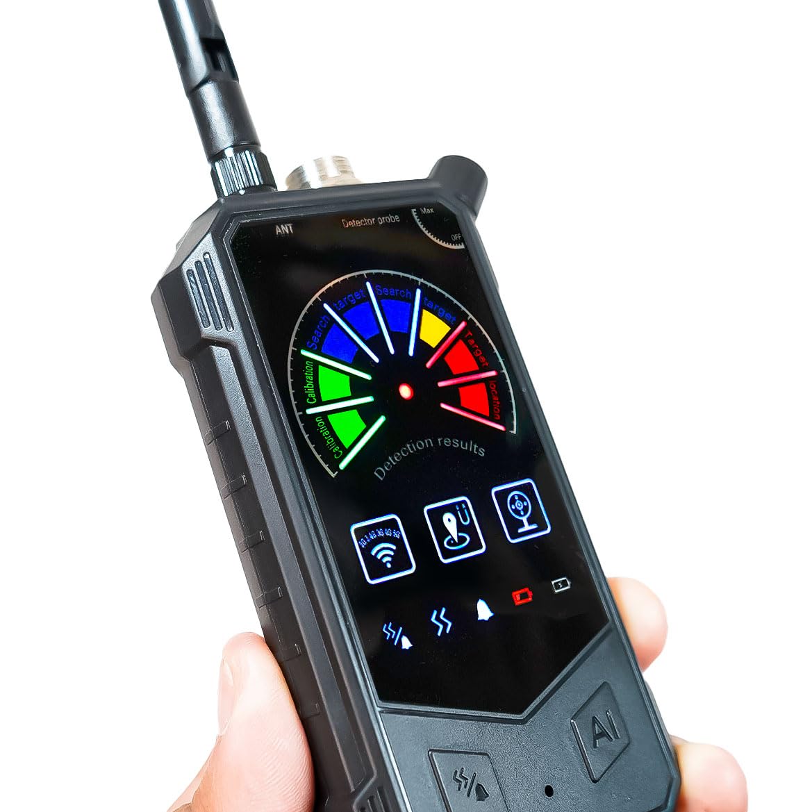 Rilevatore Microspie SpyTerminator AI con Display Digitale, Batteria 8h Autonomia - Scansione fino a 8.6 GHz per Microspie Nascoste GSM/5G, Segnala anche Telecamere WIFI & Localizzatori GPS (F009)