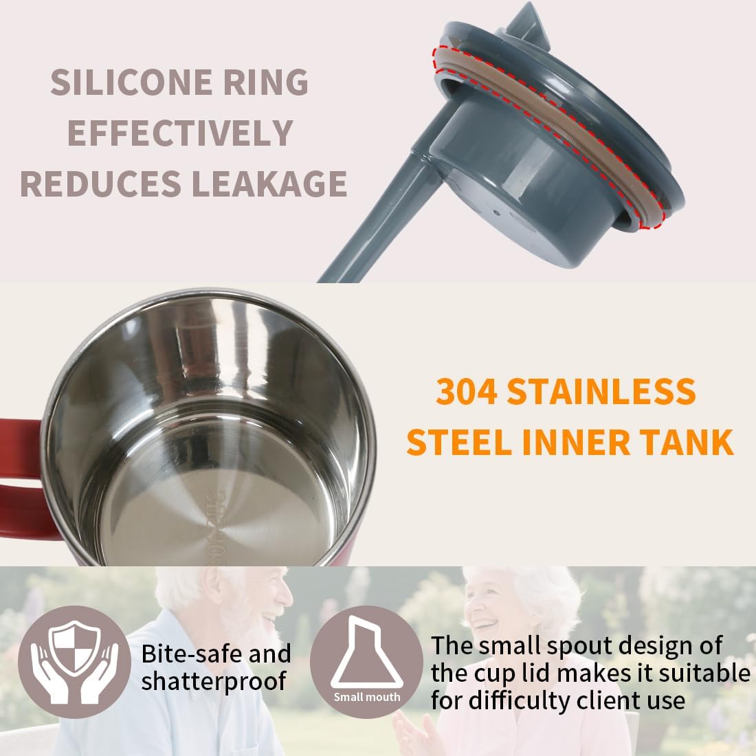 Dysphagia Regulating Drinking Cups for Swallowing Difficulty - with 5cc, 10cc, & 15cc Sip Options - Liquids Only - Pack of 1 (Red, 1 PC)