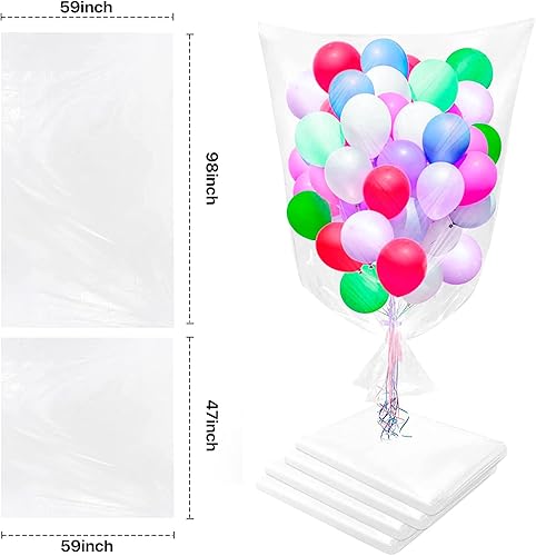 Miniatura 4 de 3 bolsas grandes para globos, bolsas gigantes transparentes para transporte, bolsa transparente para globos, bolsa de almacenamiento de edredón de