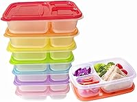 Vista 1 de WEEK NINE Bento - Loncheras reutilizables con 3 compartimentos para la escuela, el trabajo y los viajes, juego de 7