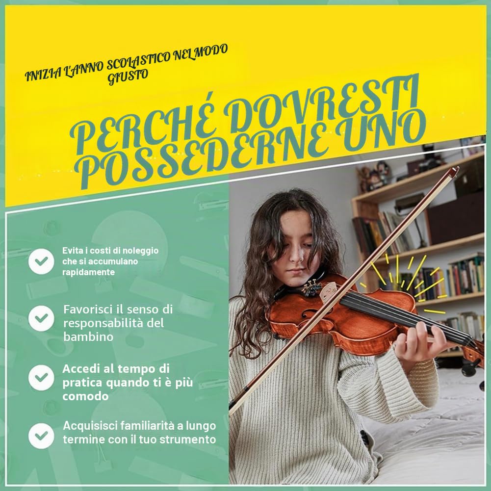 Violino 1/4, Strumenti Musicali per Adulti Violino per Bambini, con, Archetto, Ottimo per Principianti