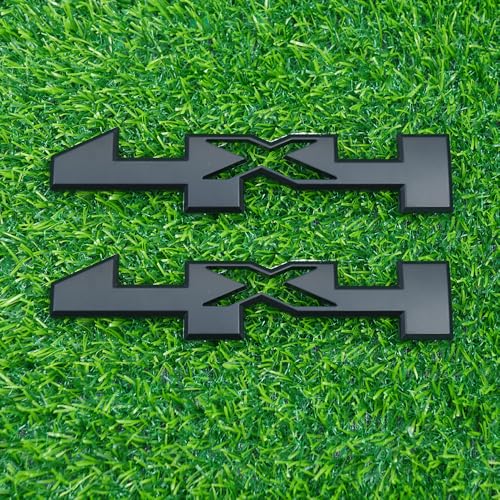 Image of Right & Left Badge 3D Emblems Nameplate Replacement for 1500 2500hd 3500hd 22813983 4X4 2Pc (Matte Black)