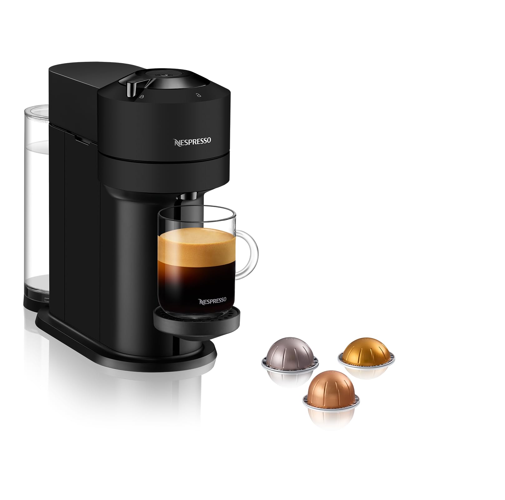 Nespresso VERTUO NEXT ブラック Nespresso Vertuo Next Coffee Pod Machine, Matt Black & Aeroccino3