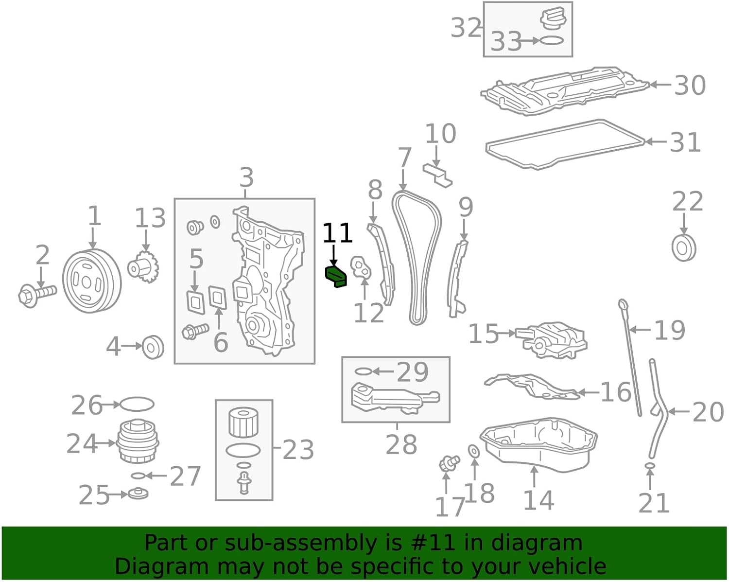 OEM Genuine Lexus 13540-0V031 Engine Timing Chain Tensioner 135400V031.