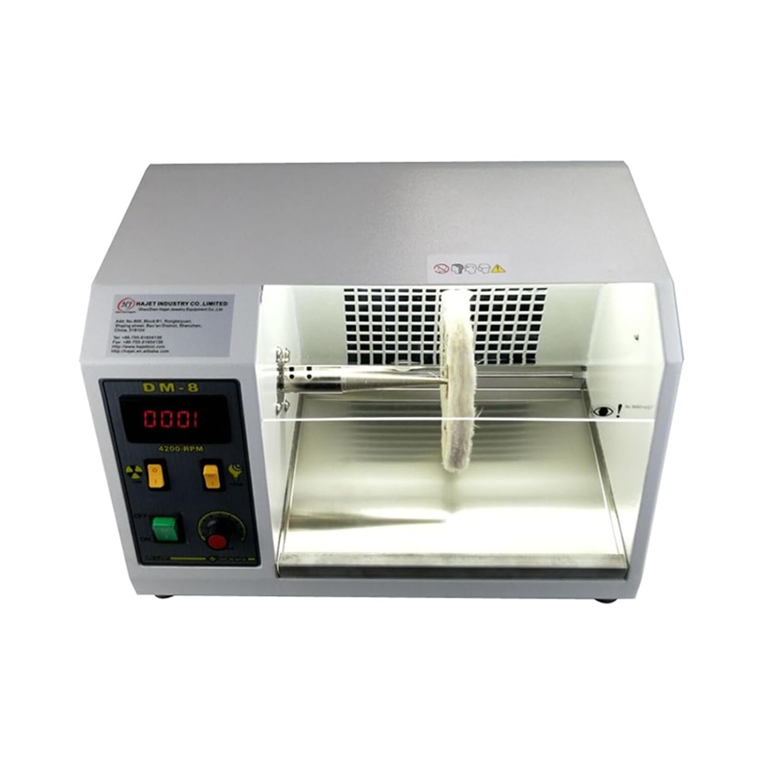 Jewelry Polisher, DM-8 High Speed Frequency Conversion Strong Suction Bench Polisher Lathe Jewelry Tool Buffing Machine Polishing