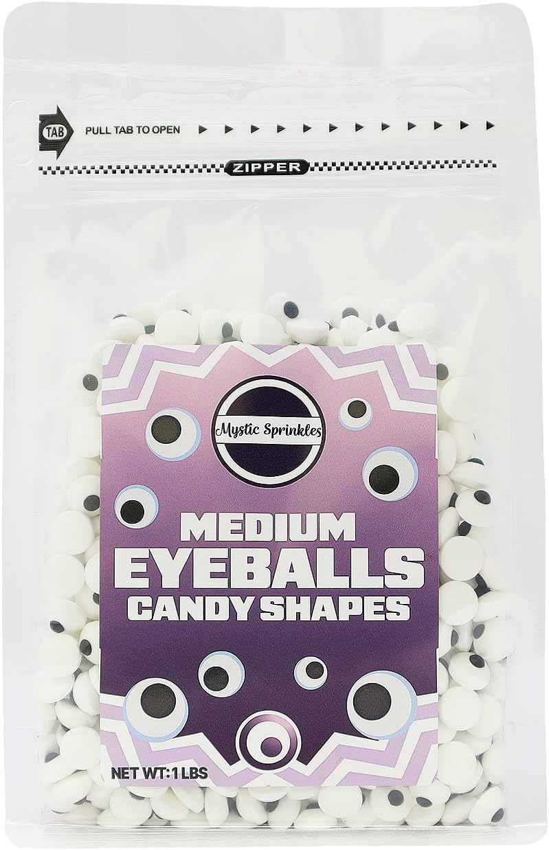 Mystic Sprinkles Halloween Candy Shape Sprinkles (Medium Eyeballs, 1 Pound Bag)
