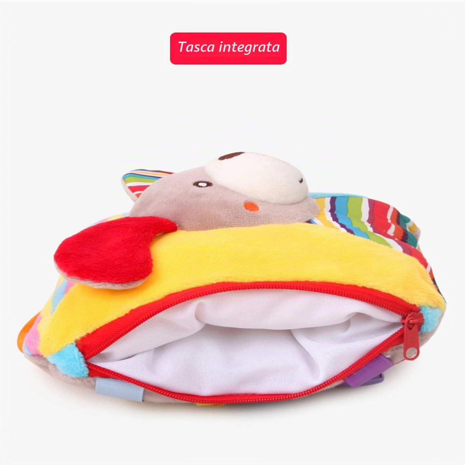 EZLink Peluche morbido da viaggio, giocattolo con fibbie, abilità di vita di base, gioco di attività di viaggio per bambini
