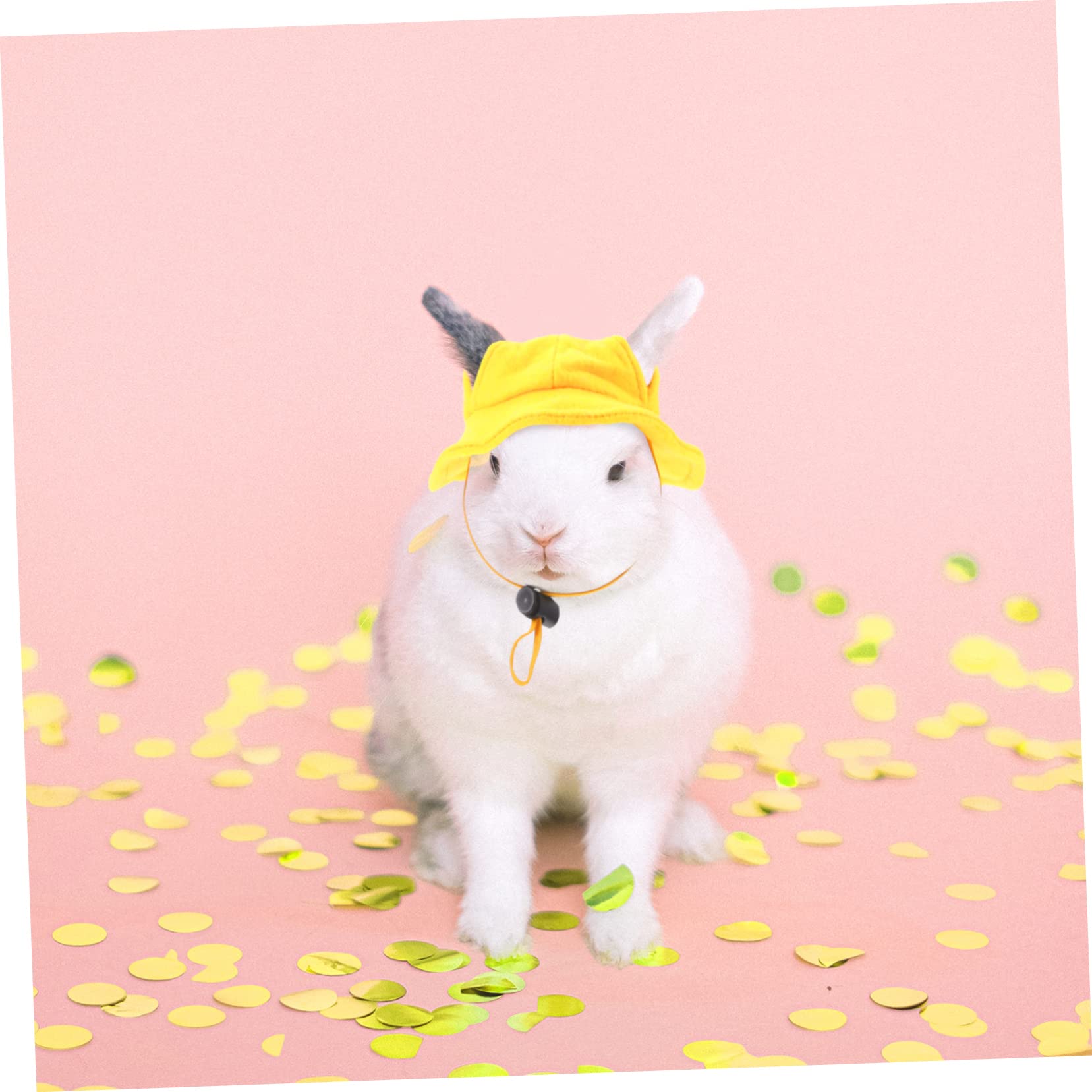 HEMOTON Mini Chapeau pour Lapin de Compagnie Jaune, Accessoire Léger en Tissu, Taille Unique, Adapté aux Fêtes et Séances Photo, pour Petits Animaux de Compagnie