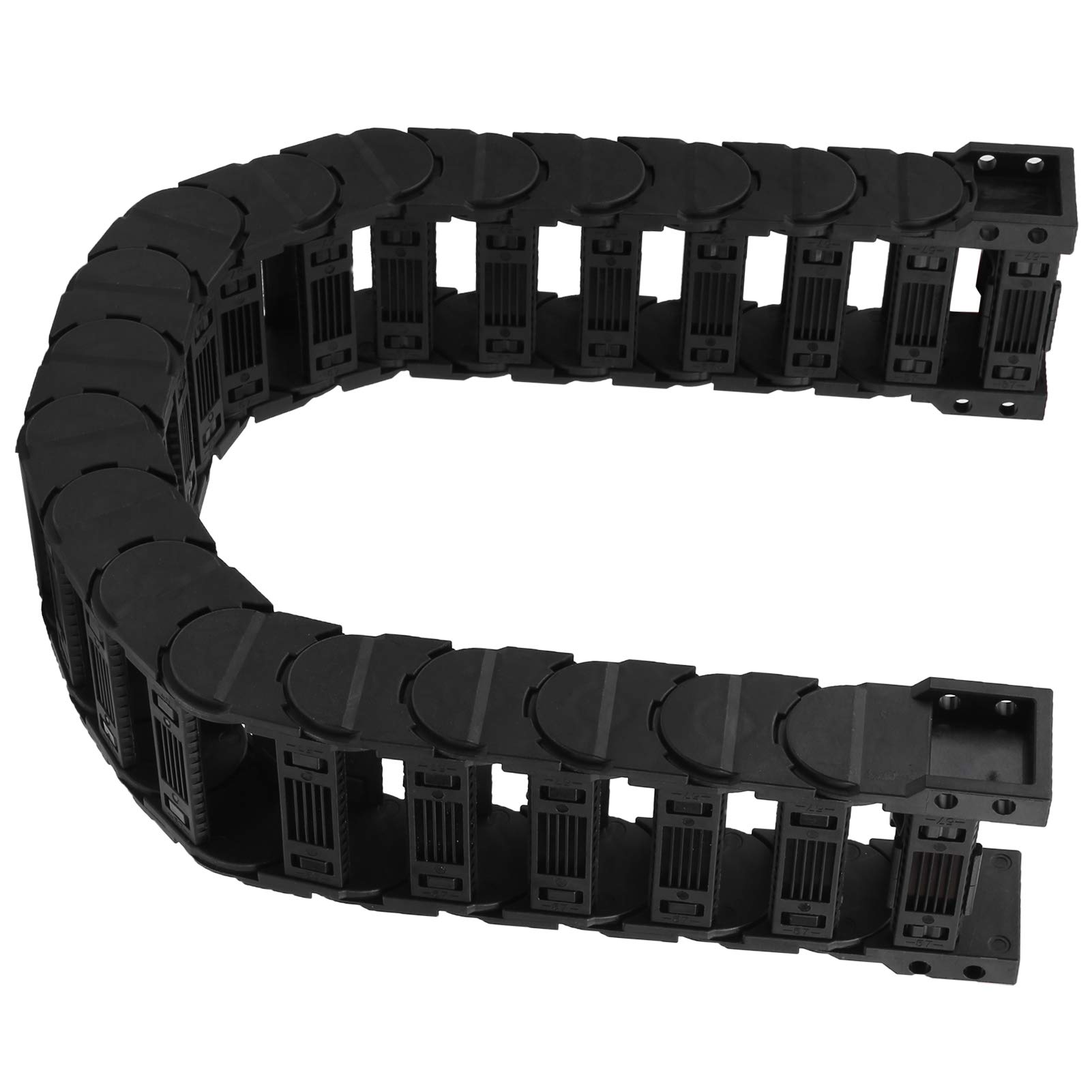 Cable Drag Chain, Black Plastic Cable Wire Carrier, Low Noise Drag Chain, 0.7M Length for CNC Engraving Machine, Detachable Combinable, Chains (D25*25)