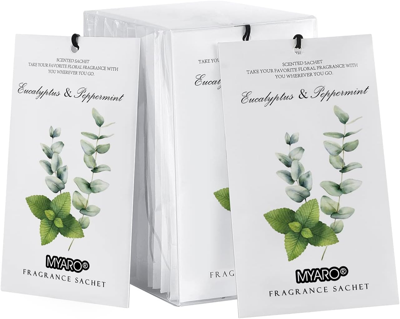 MYARO 12 PCS Eucalyptus Peppermint Scented Sachets for Drawer and Closet, Long-Lasting Sachets Bags Air Freshener Fresh Scents, Potpourri Bags Home Fragrance Sachet for Lover