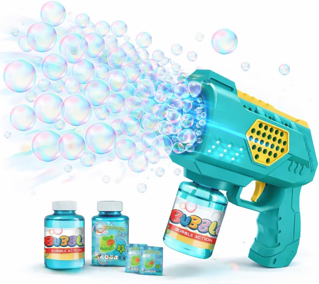 Pistolet do baniek mydlanych dla dzieci i dorosłych - do automatycznego tworzenia baniek & pistolet...