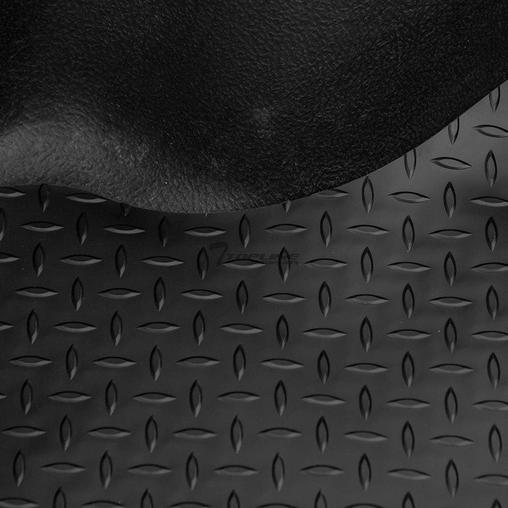 Black Rubber Diamond Plate Truck Bed Floor Mat Liner Compatible with 97-03 Ford F150 / 04 Heritage / 97-99 F250 Light Duty 6.5 Feet (78") Bed